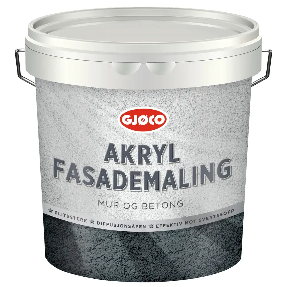 Gjøco Fasadfärg Akrylfärg 2,7 liter silkesmatt diffusionsöppen väderbeständig