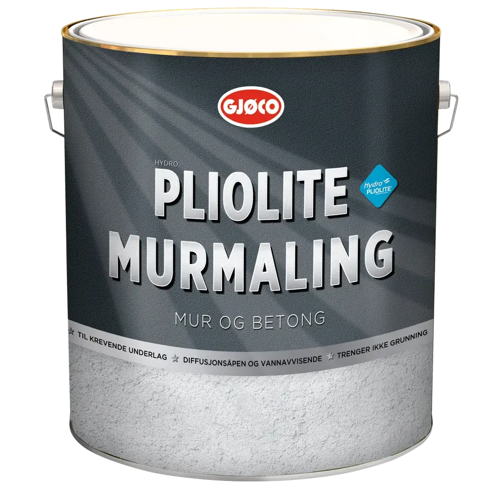 Gjøco Hydro Pliolite murfärg fasadfärg 2,7 liter för mineraliska underlag