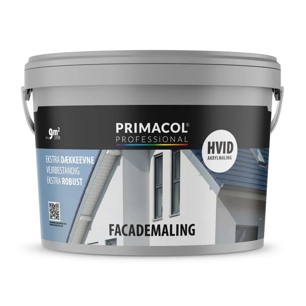 Primacol Fasadfärg vit 9 liter budgetalternativ för hela fasaden