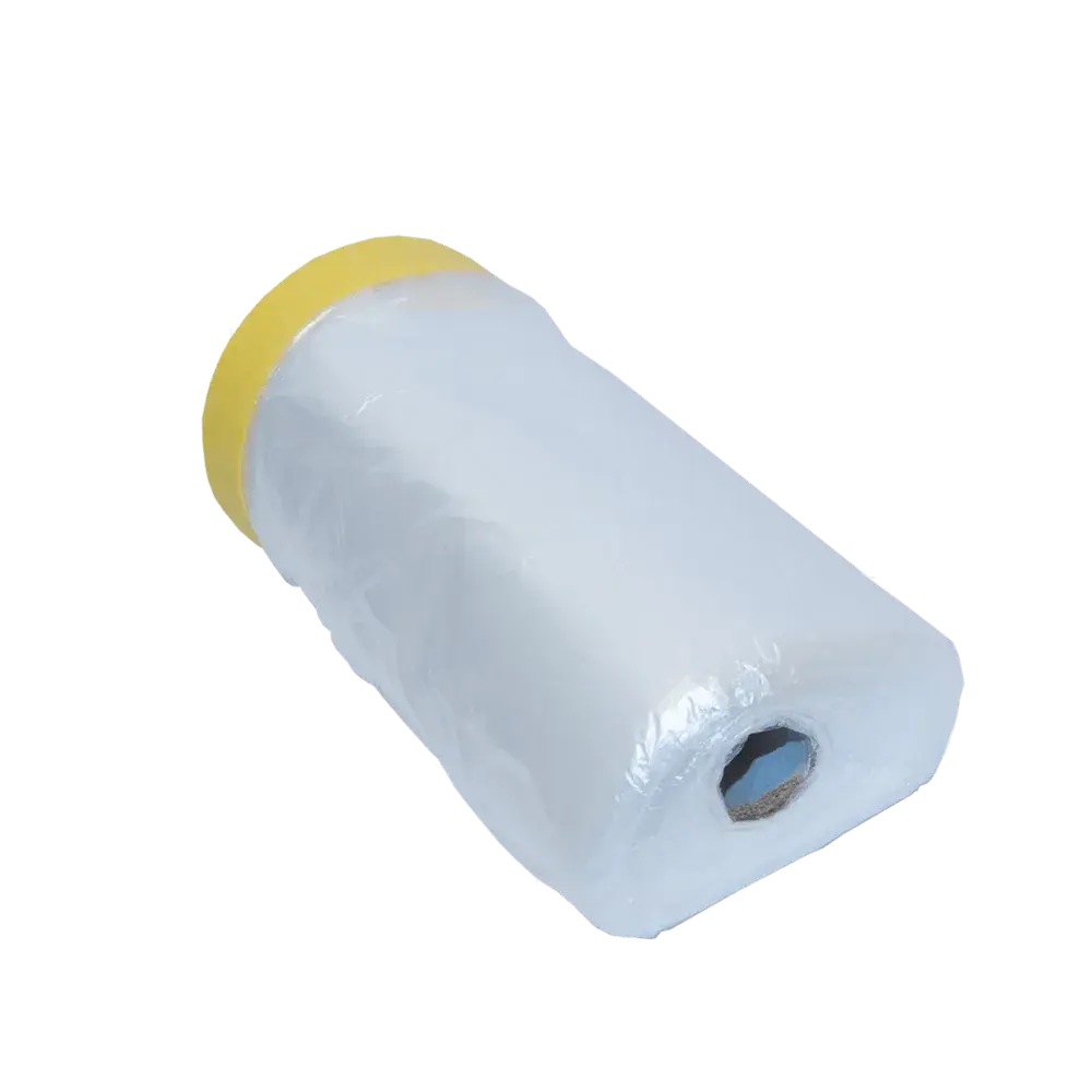 Juvita täckplast med tejpkant 110 cm x 33 m maskeringsfilm för väggar och möbler