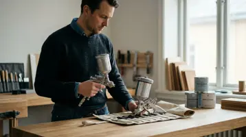 Färgpistol (tryckluft) illustrert som färgsprutor hos Färgspruta.com