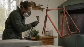 Måla cykel illustrert som färg & lack hos Färgspruta.com