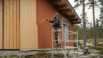 Måla fasad illustrert som guider hos Färgspruta.com