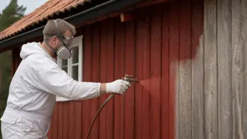 Spruta slamfärg 2026 – falu rödfärg och kalkmålning