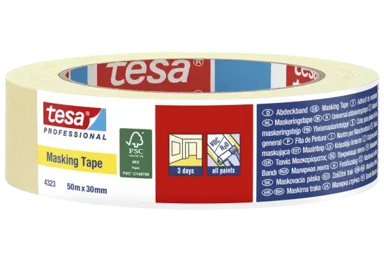 Tesa 4323 malartejp universal 30 mm 50 m crepepapper naturgummilim