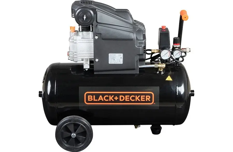 Black & Decker BD 205/50 kompressor med 50 liters liggande tank och transporthandtag