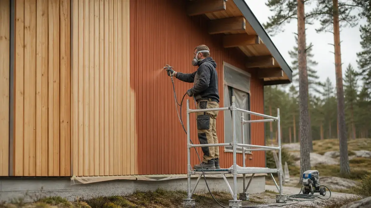 Måla fasad illustrert som guider hos Färgspruta.com