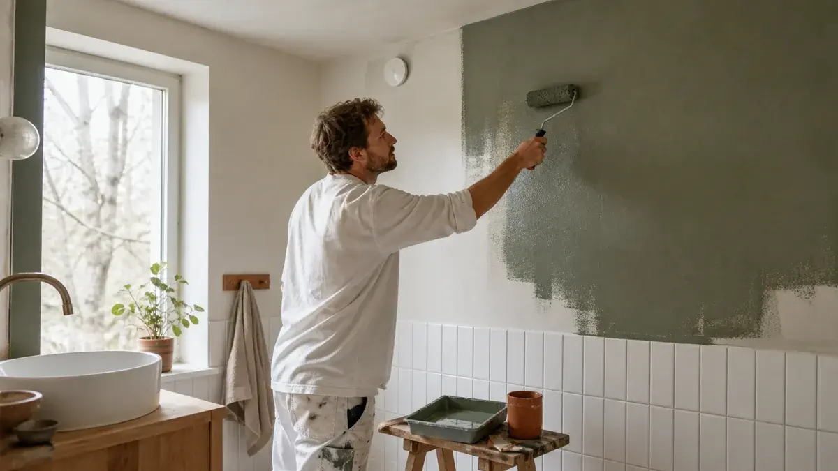 Våtrumsfärg illustrert som färg & lack hos Färgspruta.com