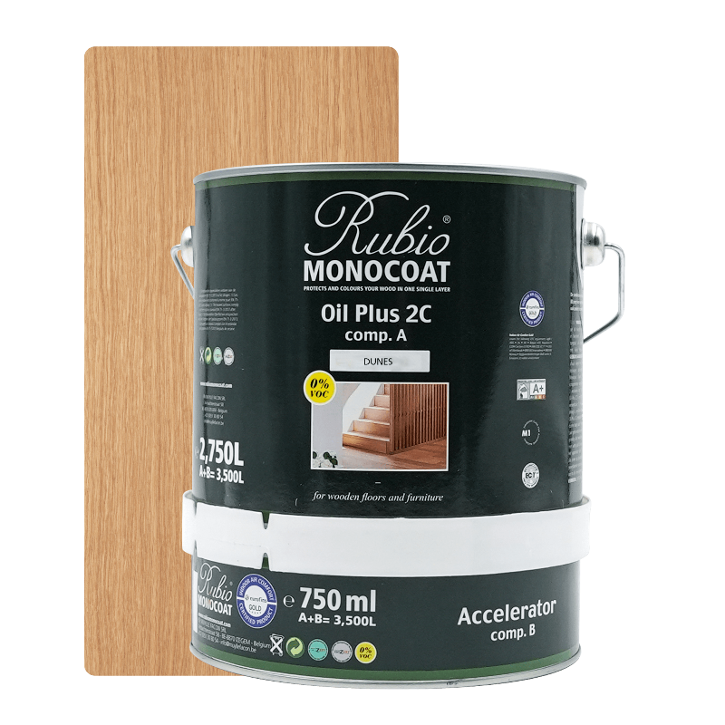Rubio Monocoat Oil Plus 2C hårdvaxolja för trägolv och möbler inomhus
