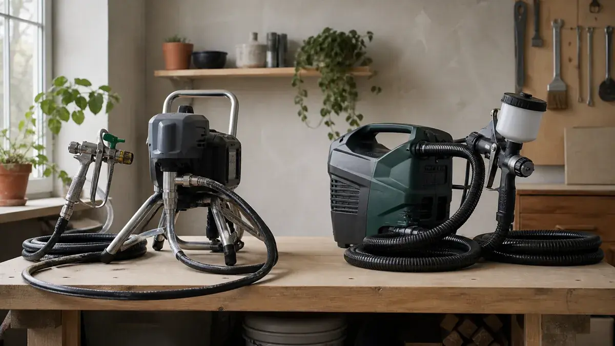 Airless vs HVLP illustrert som guider hos Färgspruta.com
